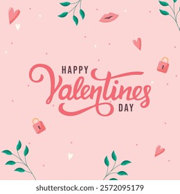 Happy valentine's day background. Vector illustration of Happy Valentines Day social media feed template
