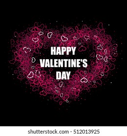 Happy Valentines Day Background.  Vector Illustration