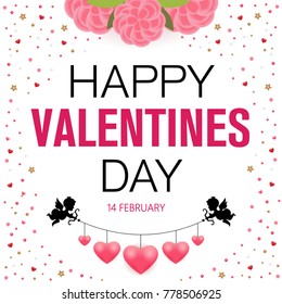 Happy valentines day background. Vector illustration, banners, wallpaper, flyers, invitation, posters, brochure.