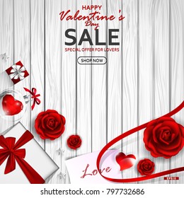 Happy Valentine's Day background vector illustration.