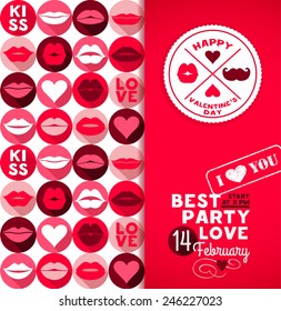 Happy Valentine's Day background.Post card and invitation.