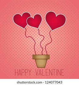 Happy Valentine,s day balloons, vintage background
