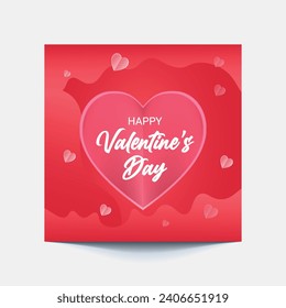 Happy valentines day banner and background small suitable red,pink heart with romantic valentine decorations bundle