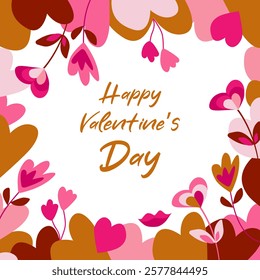 Happy valentines day banner and background with romantic valentine decorations elemens. Vector illustration on a white background