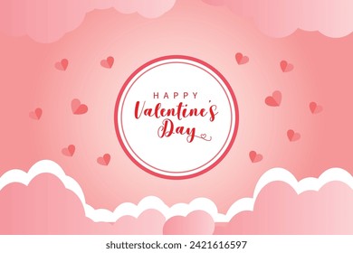 Happy Valentines day banner. Beautiful Background with Hearts. Vector illustration for website , posters, email and newsletter designs, ads, coupons, promotional material. EPS file 193.