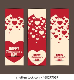 Happy valentines day banner and card design