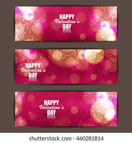 Happy valentines day banner and card design