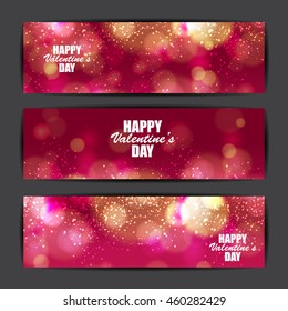 Happy valentines day banner and card design