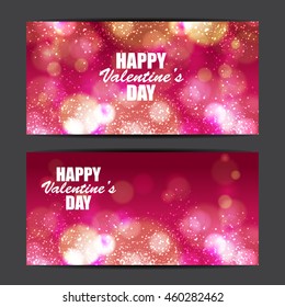 Happy valentines day banner and card design