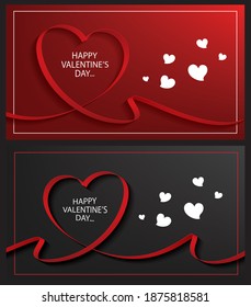 happy valentine's day banner design.  vector illustration