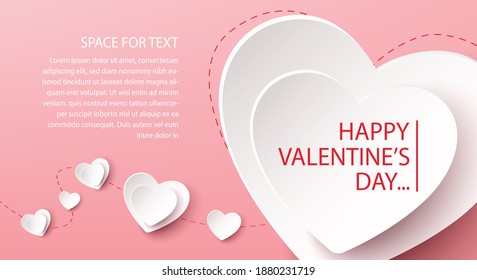 happy valentine's day banner design. vector illustration