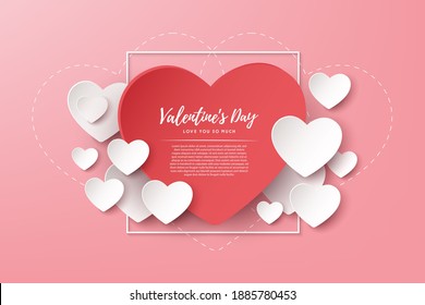 happy valentine's day banner design.  vector illustration