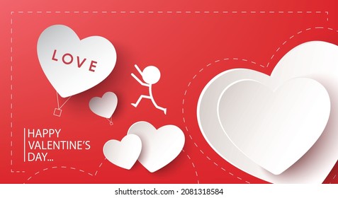 happy valentine's day banner design.  vector illustration