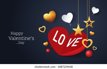 happy valentine's day banner design. vector illustration