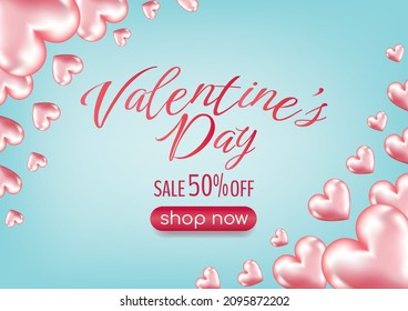 happy valentine's day banner design for website vector 