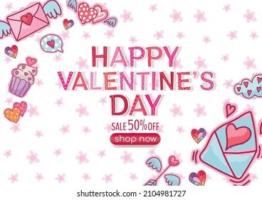 happy valentine's day banner design for website 
