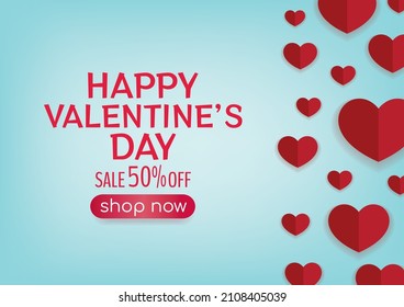 happy valentine's day banner design for website 