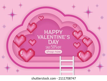 happy valentine's day banner design for website 