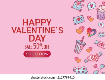 happy valentine's day banner design for website 