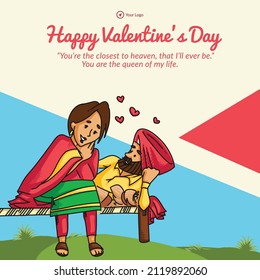 Happy valentine's day banner design template.