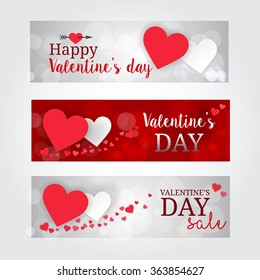 Happy valentines day banner design.vector