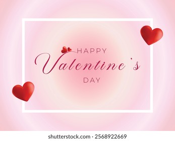 Happy valentine's day. Valentine's Day banner. Holiday background design with red heart. Celebration greeting card, vector illustration