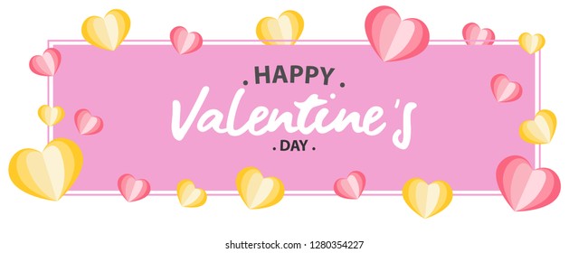 Happy Valentine's Day, Banner, poster, or flyer design, Valentine design for online shop or mobile app.