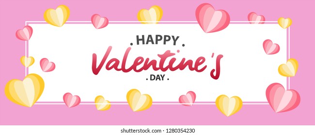 Happy Valentine's Day, Banner, poster, or flyer design, Valentine design for online shop or mobile app.