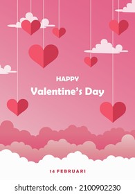 happy valentine's day banner, poster vector. valentine concept background