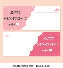 Happy Valentine's Day banner template. illustration with heart and Text (Happy Valentine's Day)