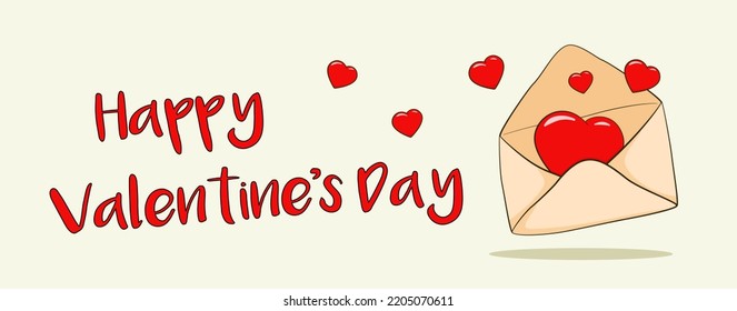 Happy Valentine's Day. Banner template. Vector illustration