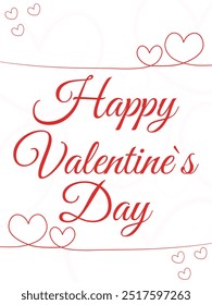 Happy Valentines Day banner. Valentine Day greeting card. Happy valentine`s day love poster