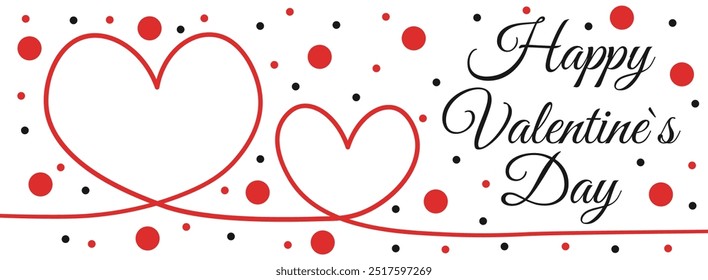 Happy Valentines Day banner. Valentine Day greeting card. Happy valentine`s day love poster