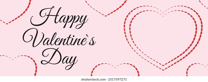 Happy Valentines Day banner. Valentine Day greeting card. Happy valentine`s day love poster