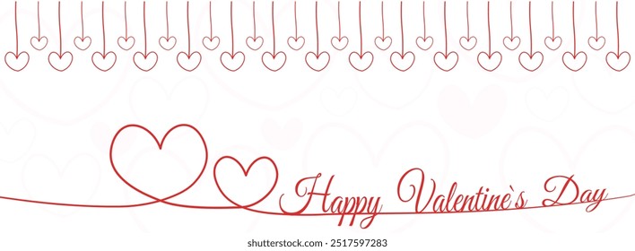 Happy Valentines Day banner. Valentine Day greeting card. Happy valentine`s day love poster