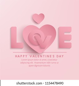 happy valentine's day banner vector design