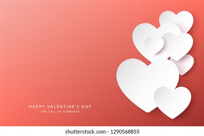 happy valentine's day banner vector design [color of the year 2019]