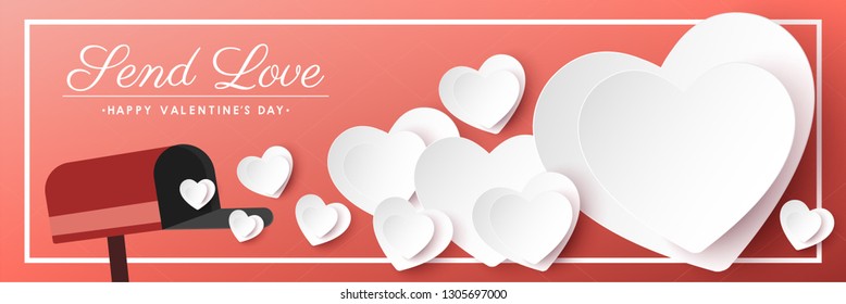 happy valentine's day banner vector design