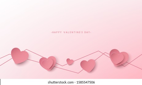 happy valentine's day banner vector design