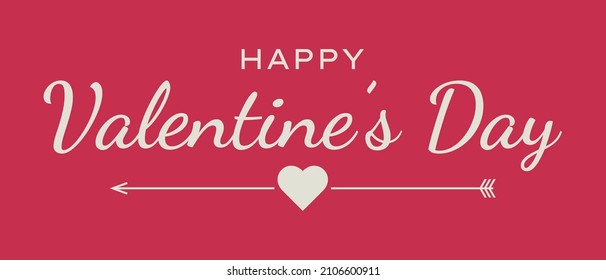 Happy Valentine's Day banner. Vector illustration.
