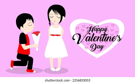 Happy valentines day.
Banner vector design with love vector