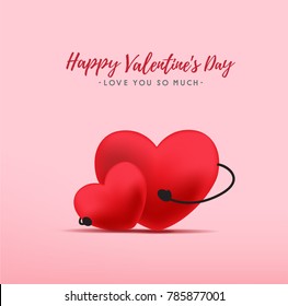 happy valentines day banner vector desig