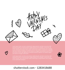 Happy Valentines Day banners template. Vector illustration.