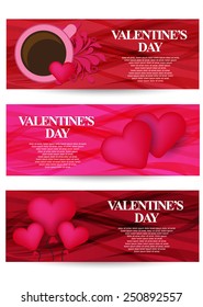 Happy Valentines Day Banners vector illustration