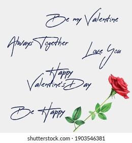 Happy Valentine's Day. Be my Valentine. Love You. Be happy. Poster. post instagram. Greeting card. Design concept