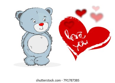 Happy Valentine's Day Bear and Heart