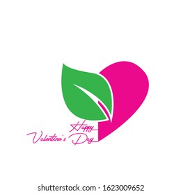 Happy Valentine's Day beautiful background with leaf vector.