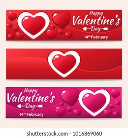 Happy Valentines Day beautiful banner template background, Vector illustration ,Design for Header web and cards template