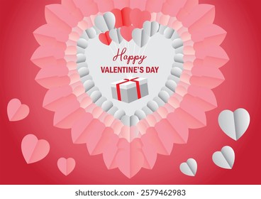 Happy Valentine's Day beautiful gift with love balloons and the beauty of the creator, pamphlets, greetings, posters