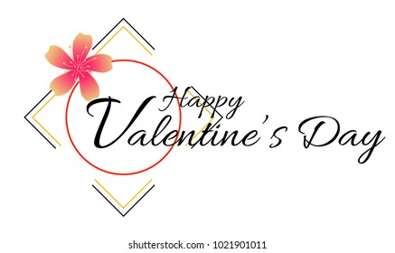 Happy valentine's day, Beautiful greeting card poster with flower decoration